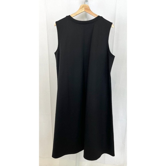NWT EILEEN FISHER Lightweight Ponte Crew Neck Dress Sleeveless Midi Black XL - Picture 3 of 7